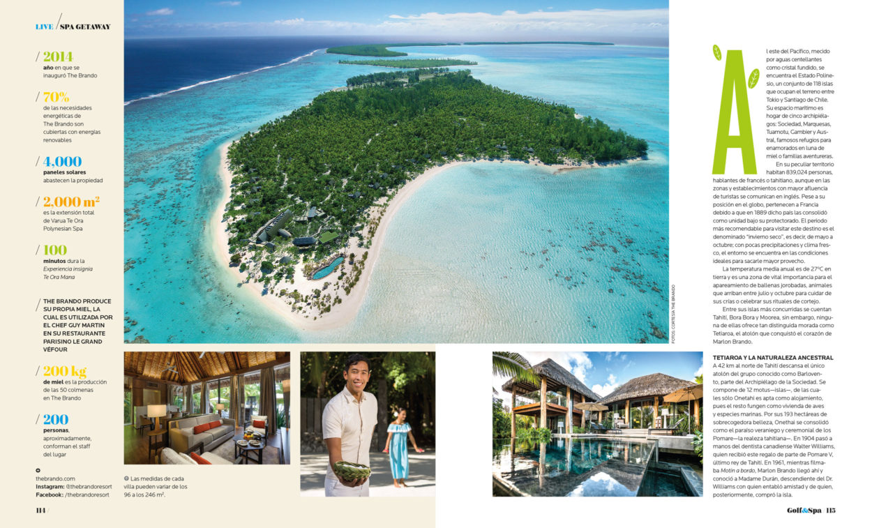 Golf&Spa Magazine article on the French Polinesia islands.