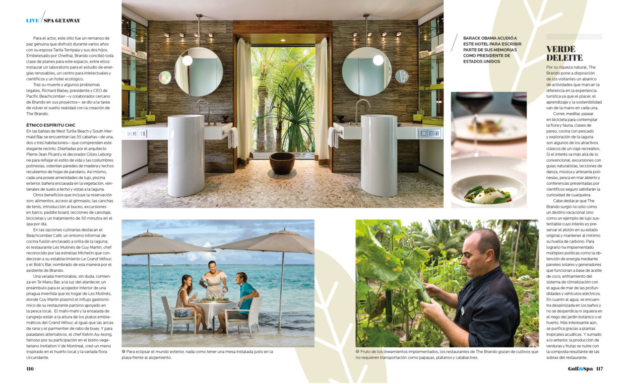 Golf&Spa Magazine article on the French Polinesia islands.