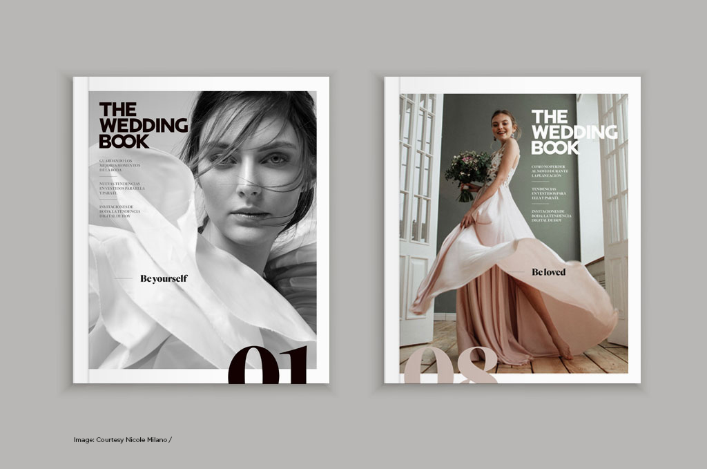 Magazine covers with brides in it.